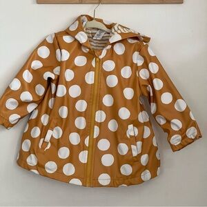 Little Me bow detail girl Polka Dot Raincoat - yellow & White no flaws 18 months